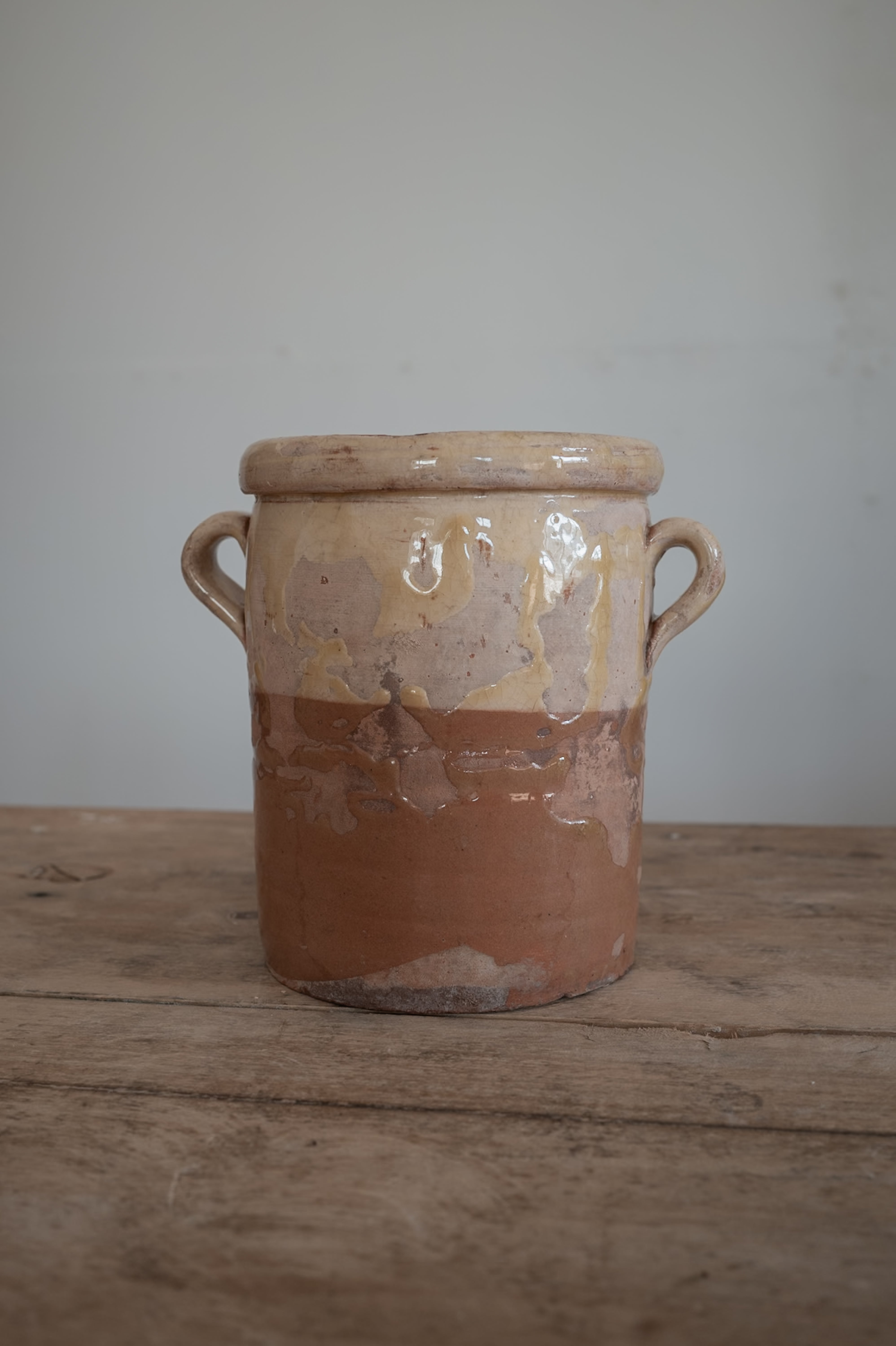 プーリア アンティーク 陶器 壺 19世紀 グロッターリエ AN-24166