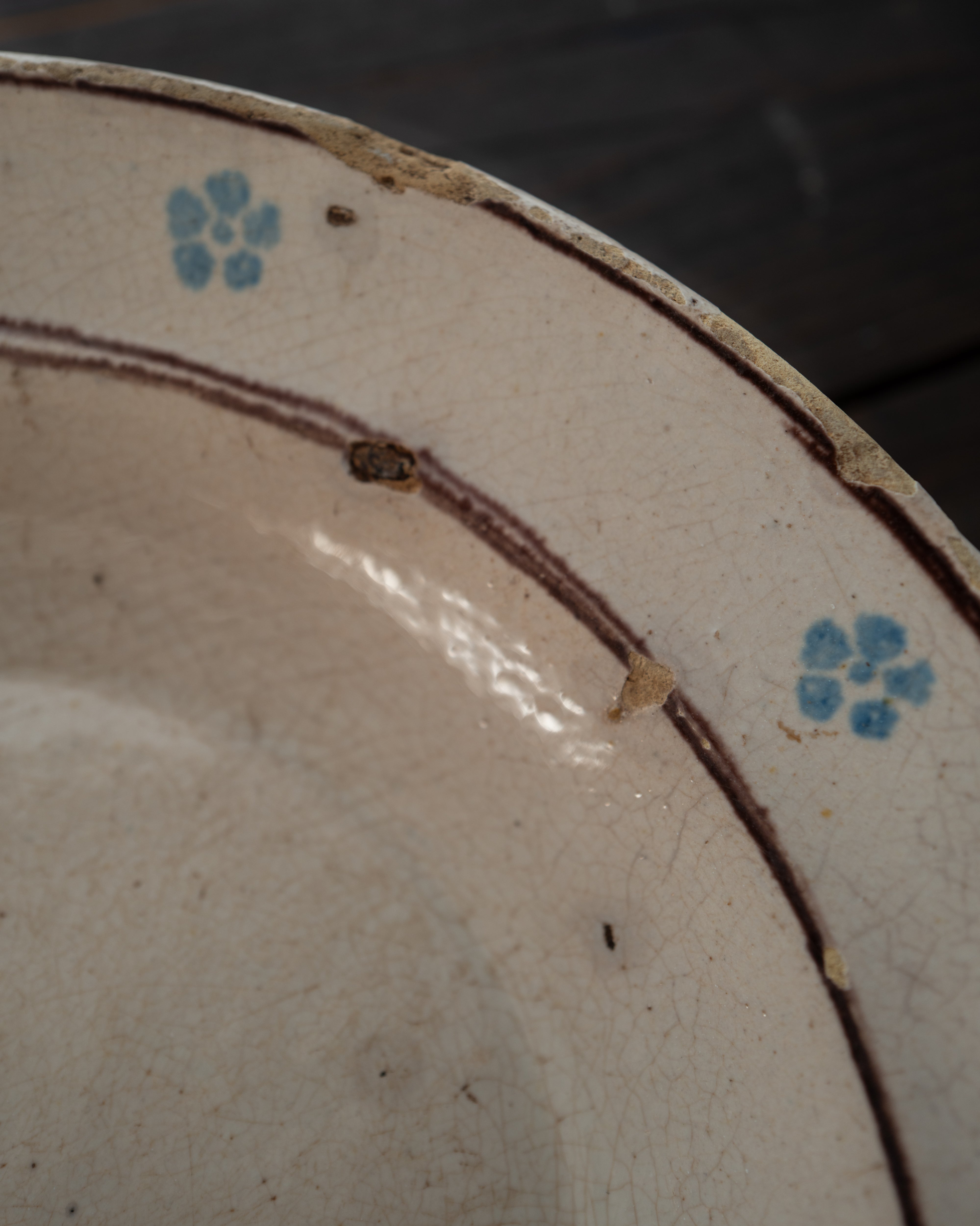 イタリア プーリア グロッターリエ 青文様皿 大皿 AN-5210