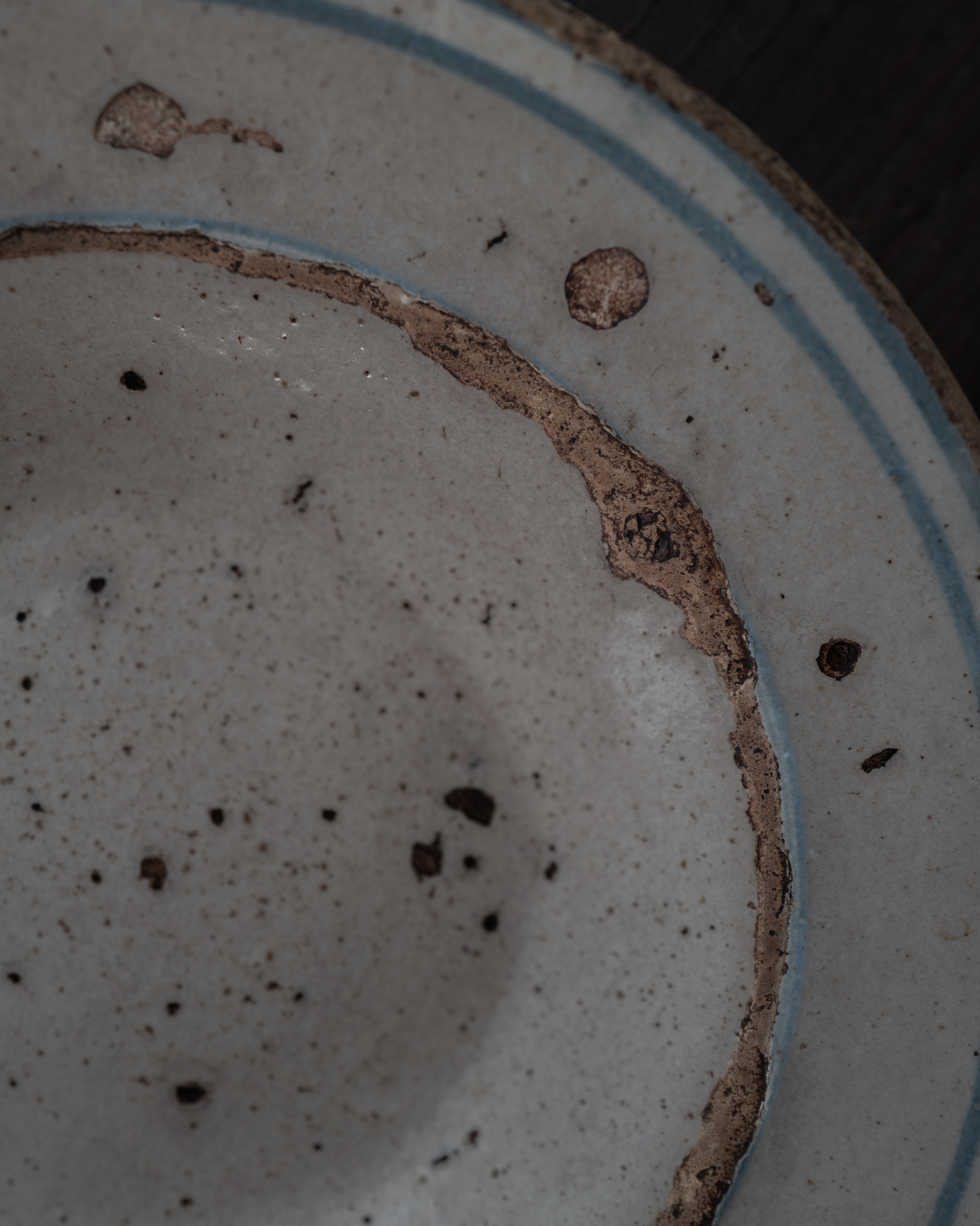  19世紀 イタリア プーリア グロッターリエ 青輪皿 AN-5232, ,- ambiant