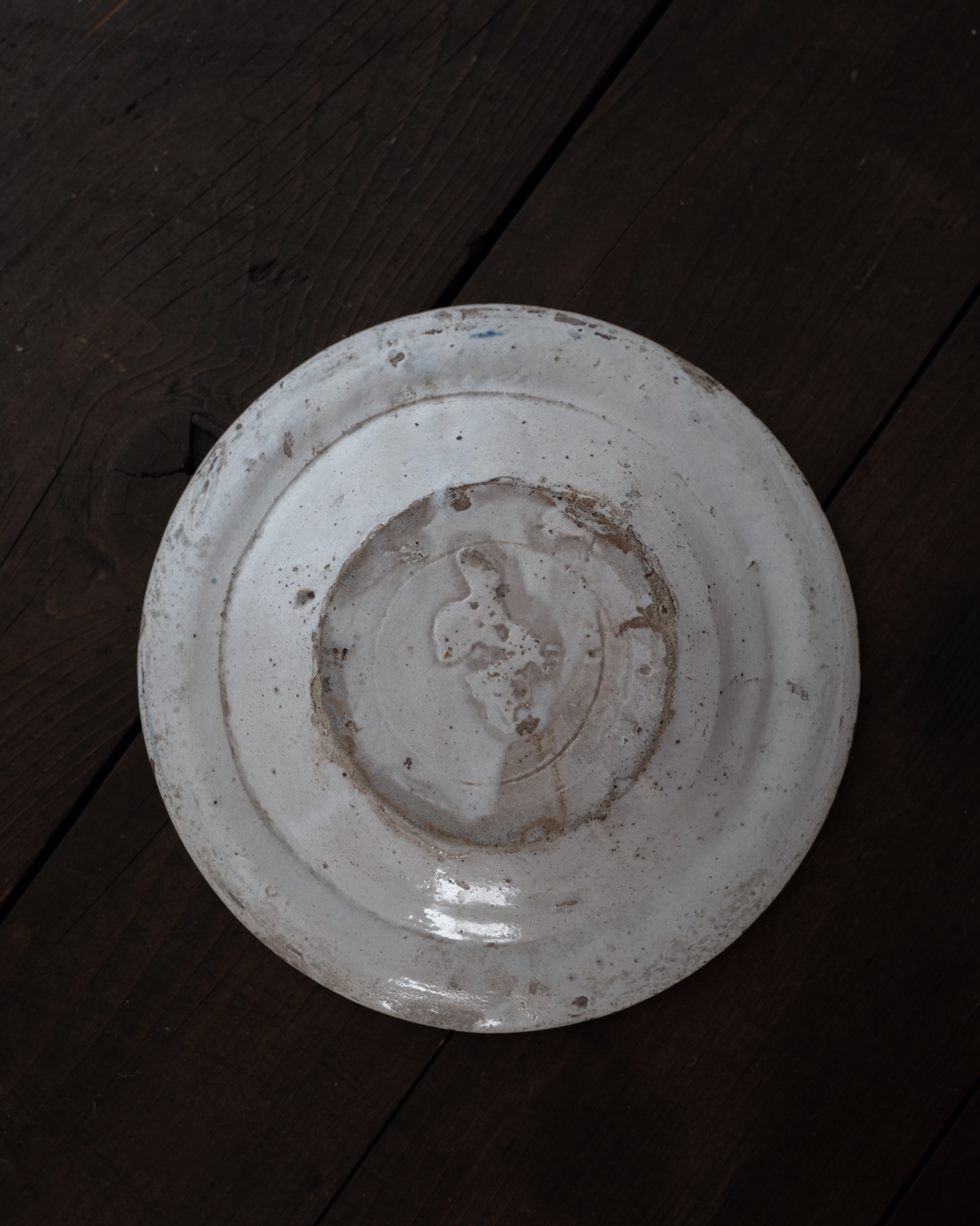  19世紀 イタリア プーリア グロッターリエ 青輪皿 AN-5232, ,- ambiant