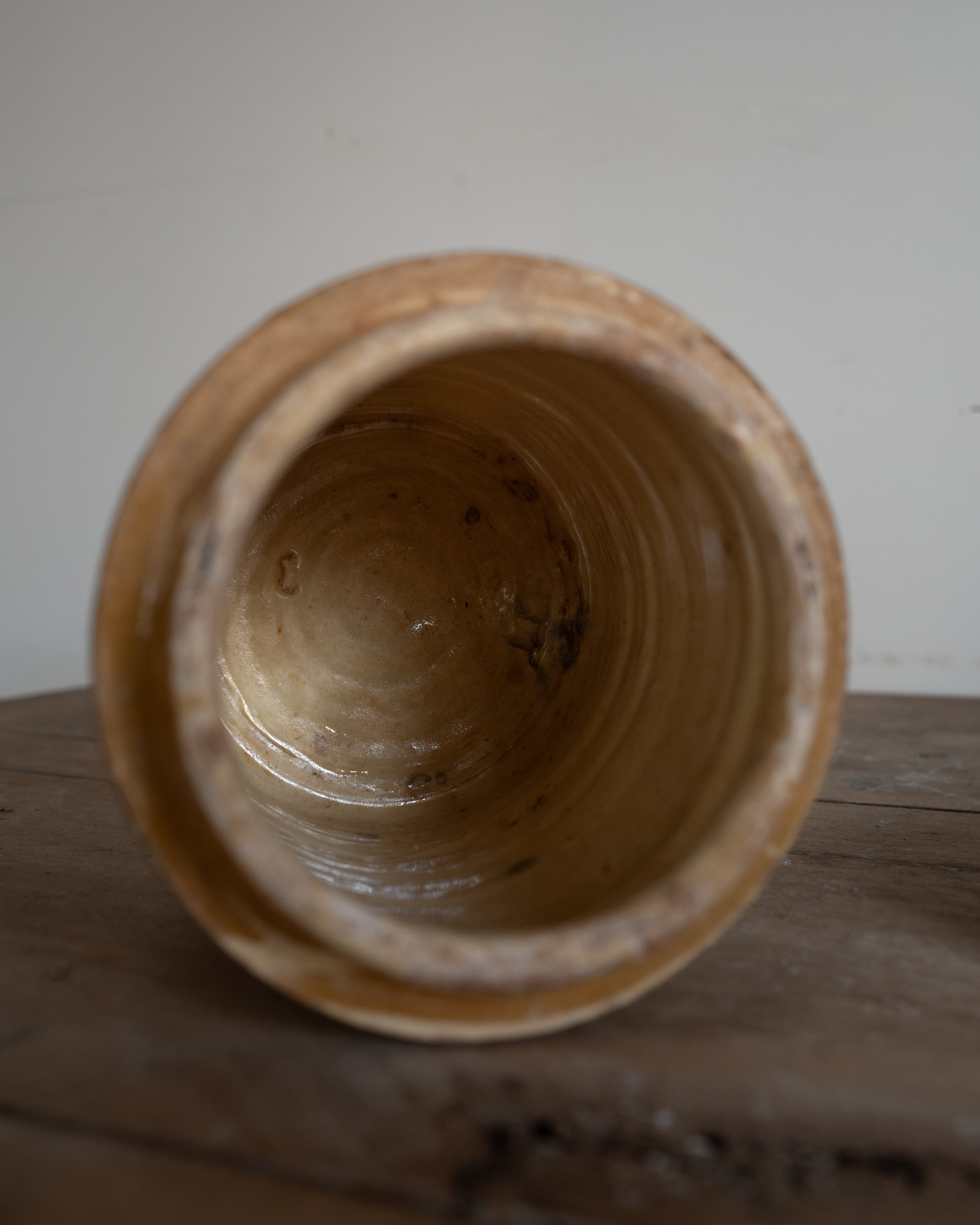 20th Century Italian Puglia Slipware Canister with Lid, AN-5083