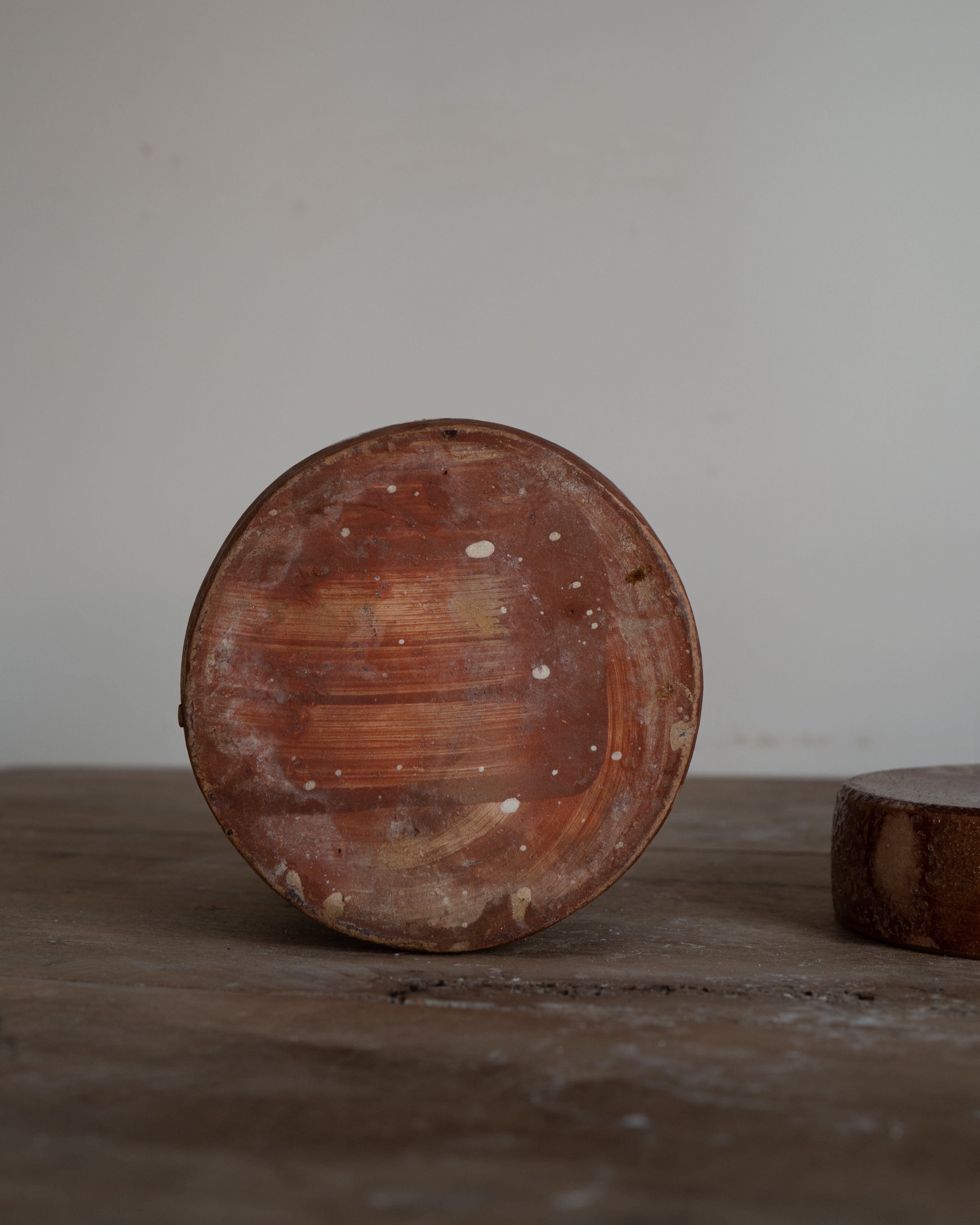 20th Century Italian Puglia Slipware Canister with Lid, AN-5083