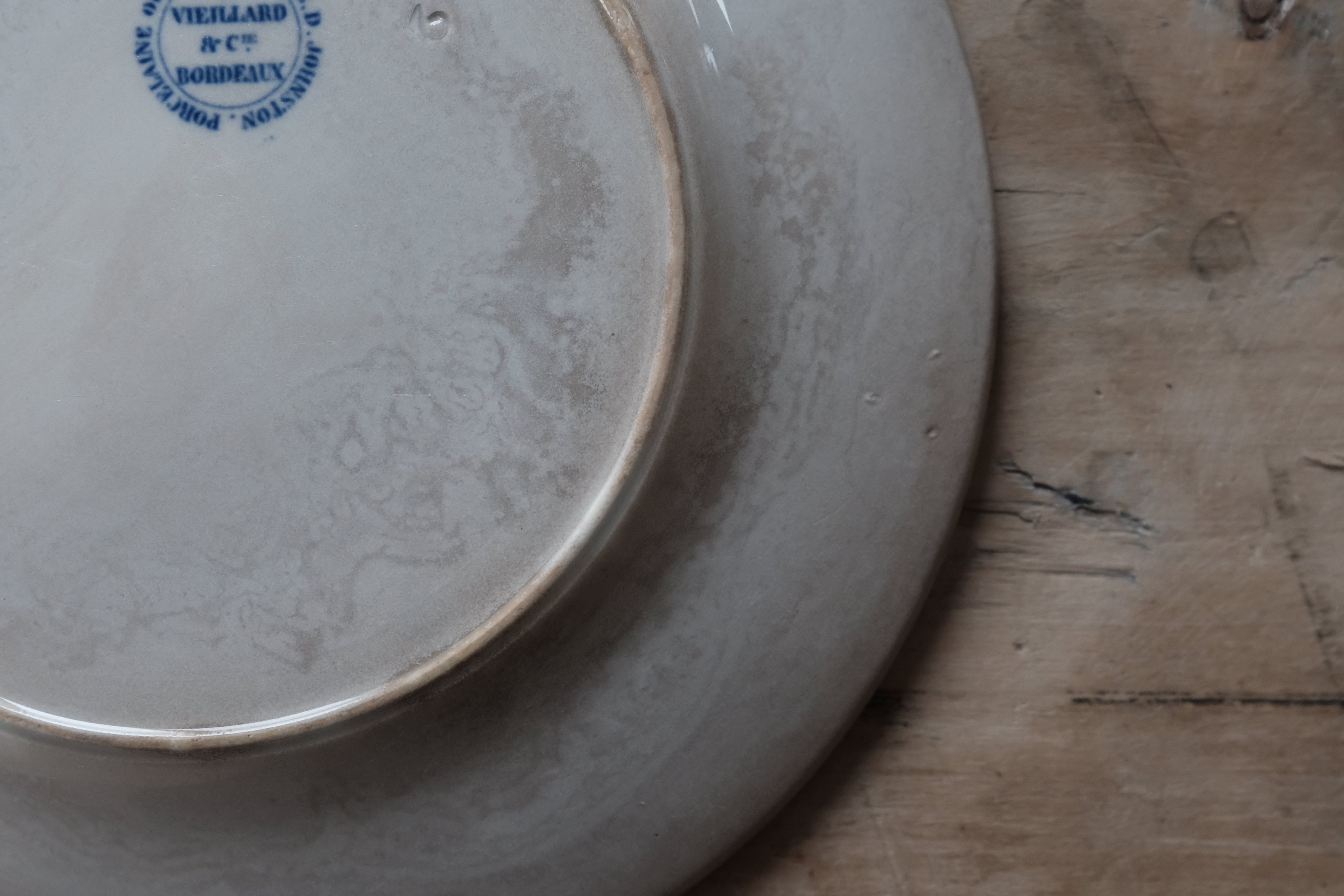  J. VIEILLARD  BORDEAUX  "Rim Plate", アンティーク,- ambiant